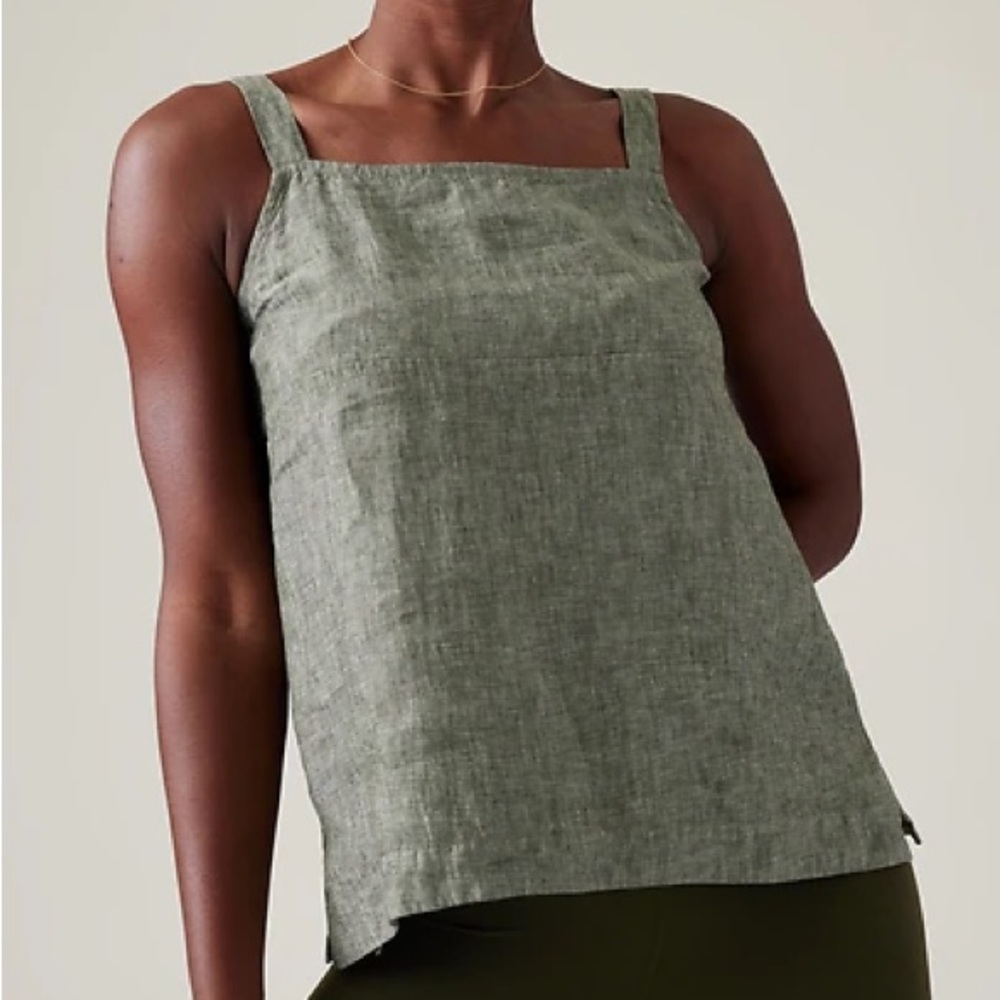 NWT Athleta Voyager Linen Tank in Aspen Olive size XXS